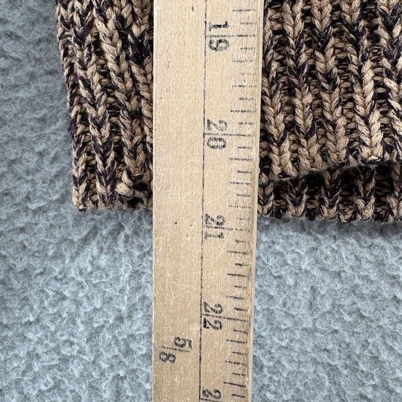 Free People Sweater Brown Cable Knit Contrasting browns scoop neck boho small - Picture 9 of 13